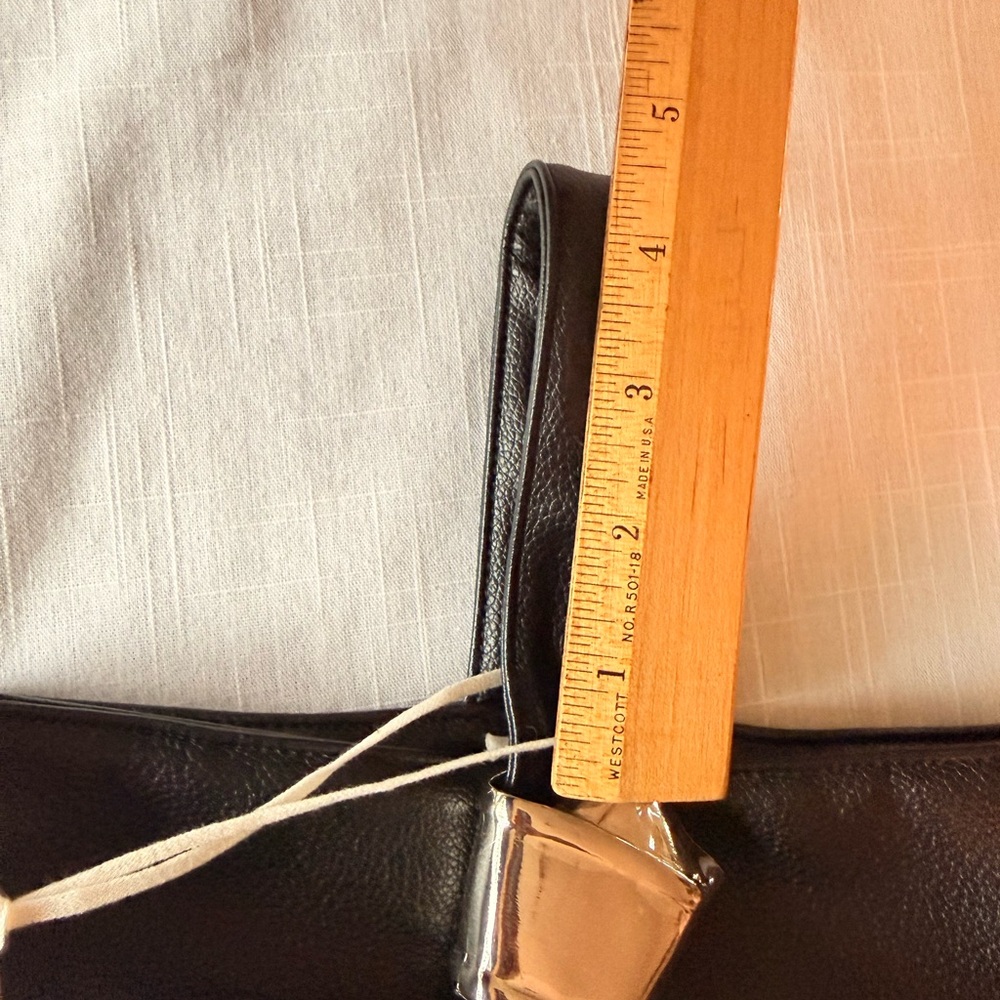 Merit X Brandon Maxwell Black Vegan Leather‎ Mini Bag Handbag Metal Knot - Picture 10 of 12
